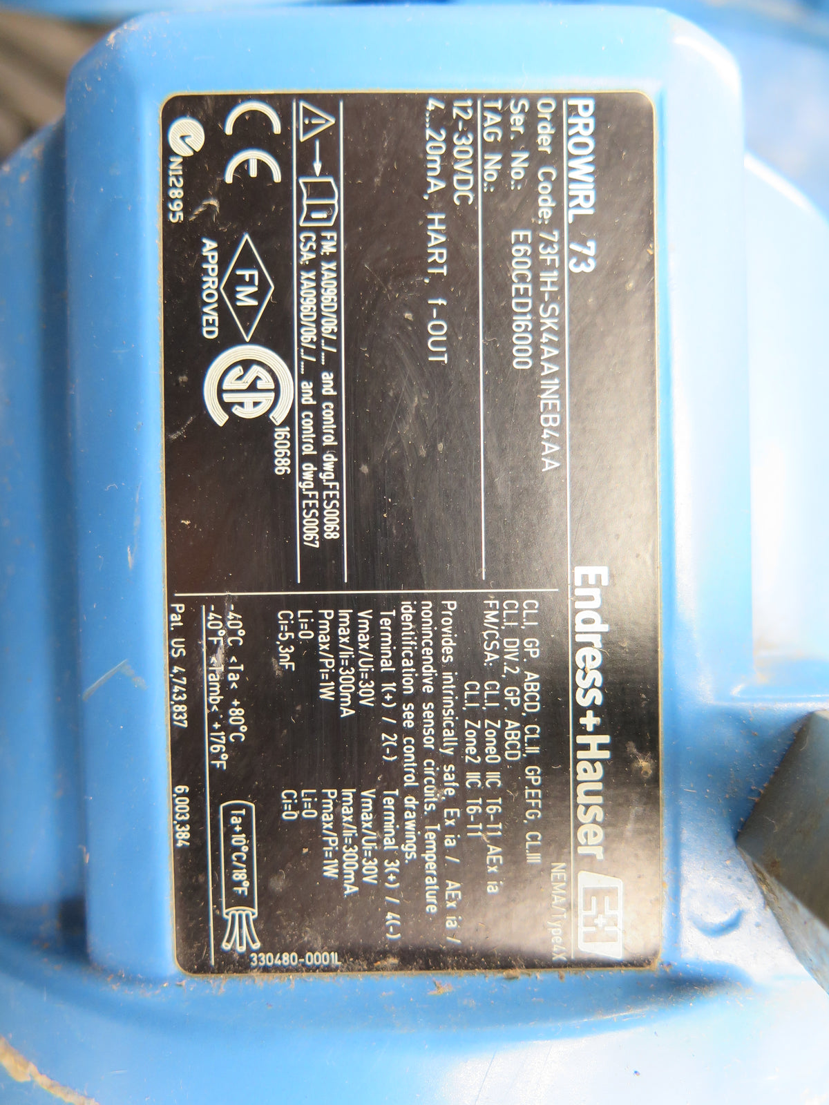 Endress + Hauser 73F1H-SK4AA1NEB4AA Transmitter 12-30VDC  4...20mA Hart F-OUT - Advance Operations