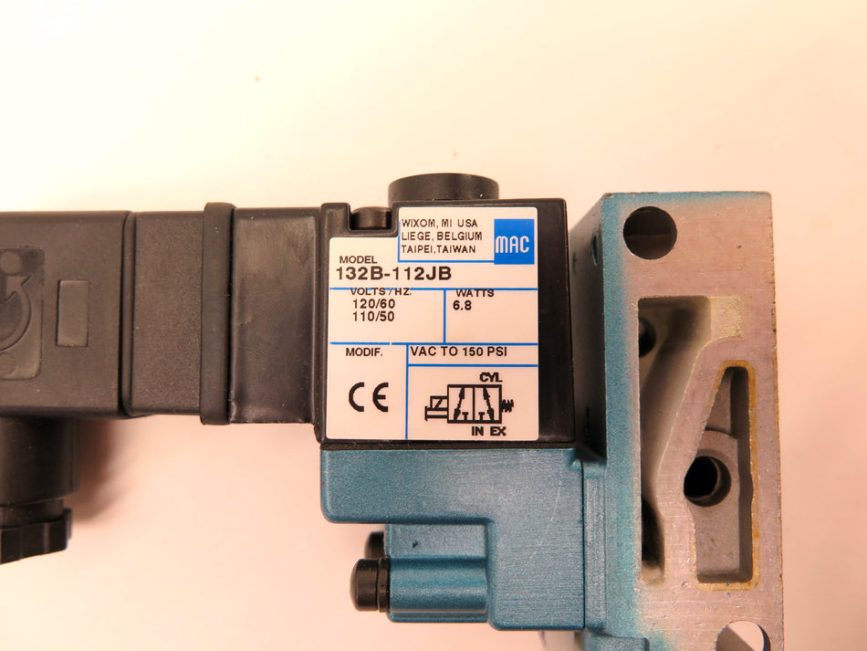 MAC 132B-112JB 120Vac VAC TO 150Psi Pneumatic Solenoid Valve - Advance Operations