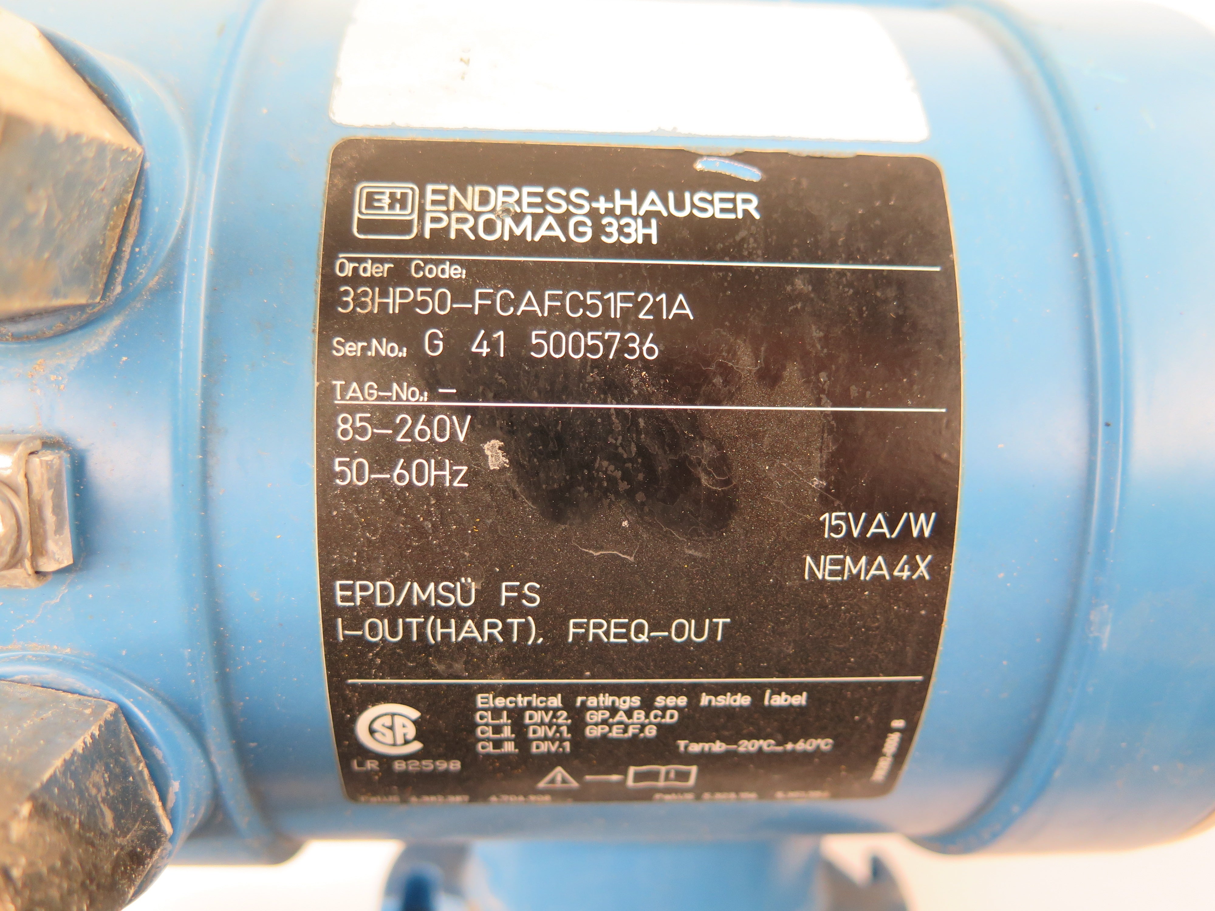 Endress + Hauser 33HP50-FCAFC51F21A Promag 33H Transmitter 85-260V *READ* - Advance Operations