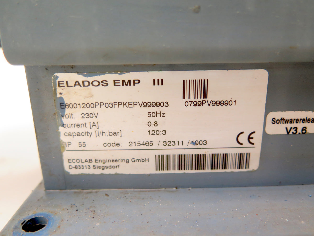 Ecolab Elados EMP III Dosing Metering Pump - Advance Operations