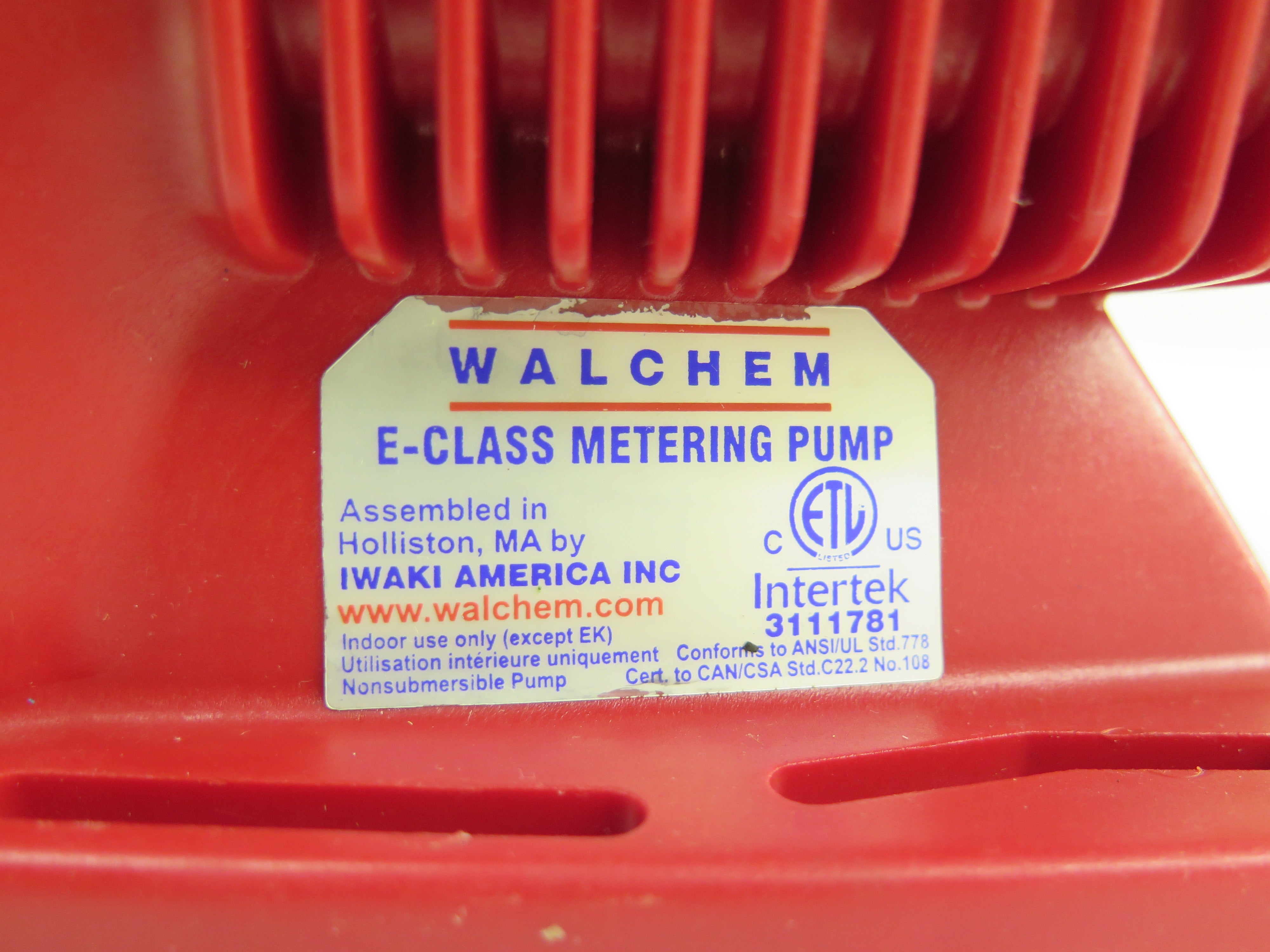 Iwaki EWN-C21TCUY-12 Metering Pump 1.7GPH 115V 1.2A - Advance Operations