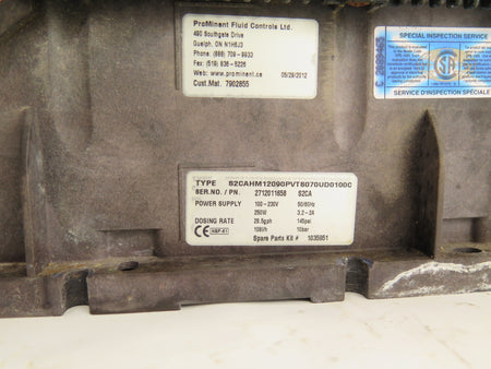 ProMinent S2CA / S2CAHM12090PVTS070UD0100C Motor Driven Metering Pump - Advance Operations