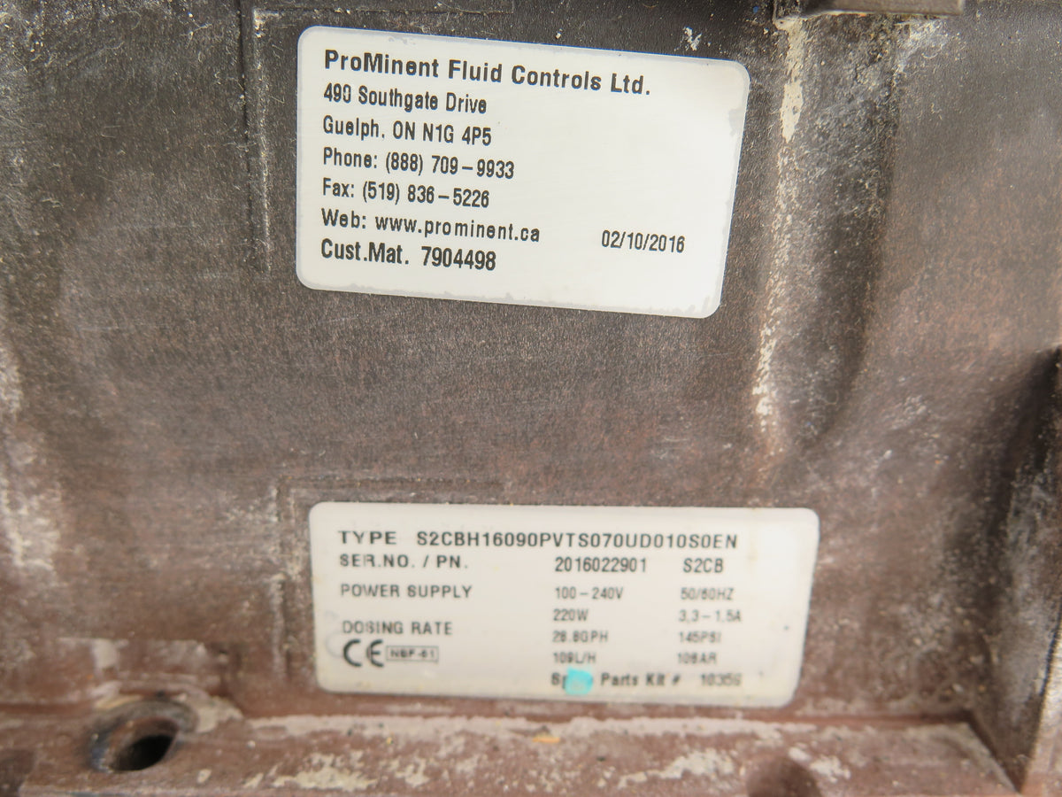 ProMinent S2CB / S2CBH16090PVTS070UD010S0EN Motor Driven Metering Pump 100-240 - Advance Operations