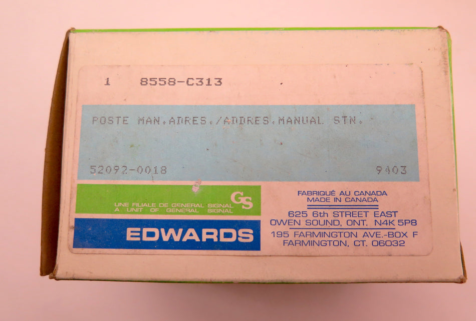 Edwards 8558-C313 Addressable Pull Station (FRENCH VERSION) - Advance Operations