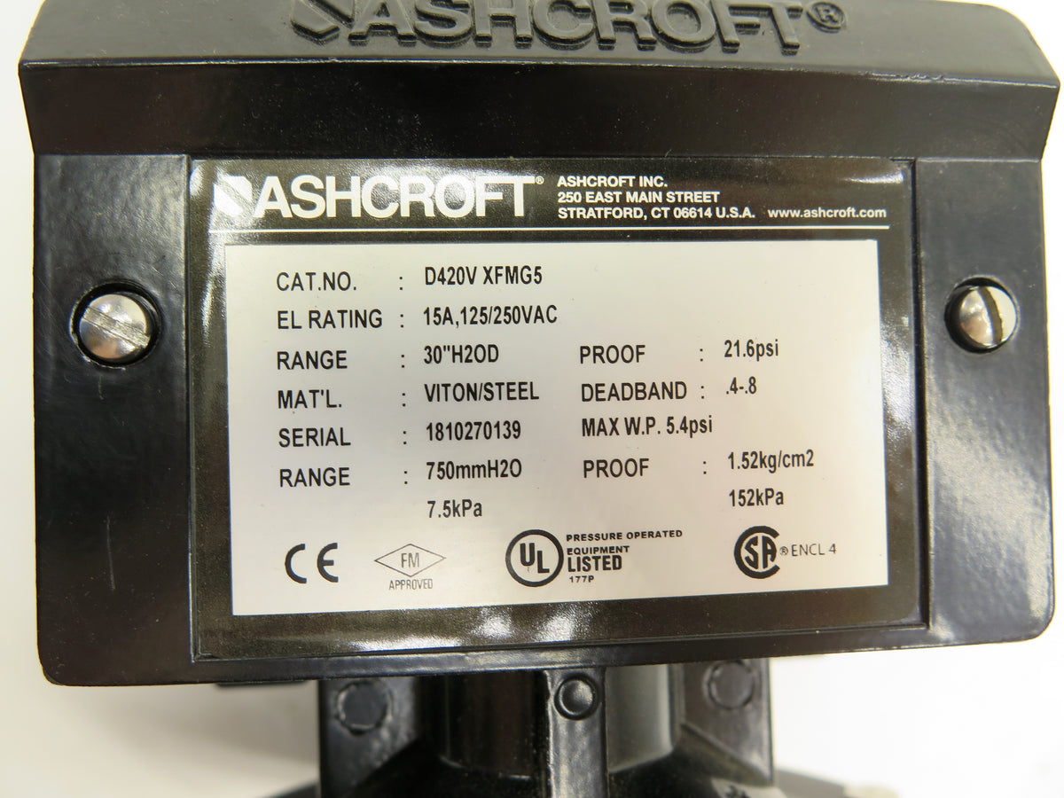 Ashcroft D420V XFMG5 15A 125/250Vac Pressure Switch - Advance Operations