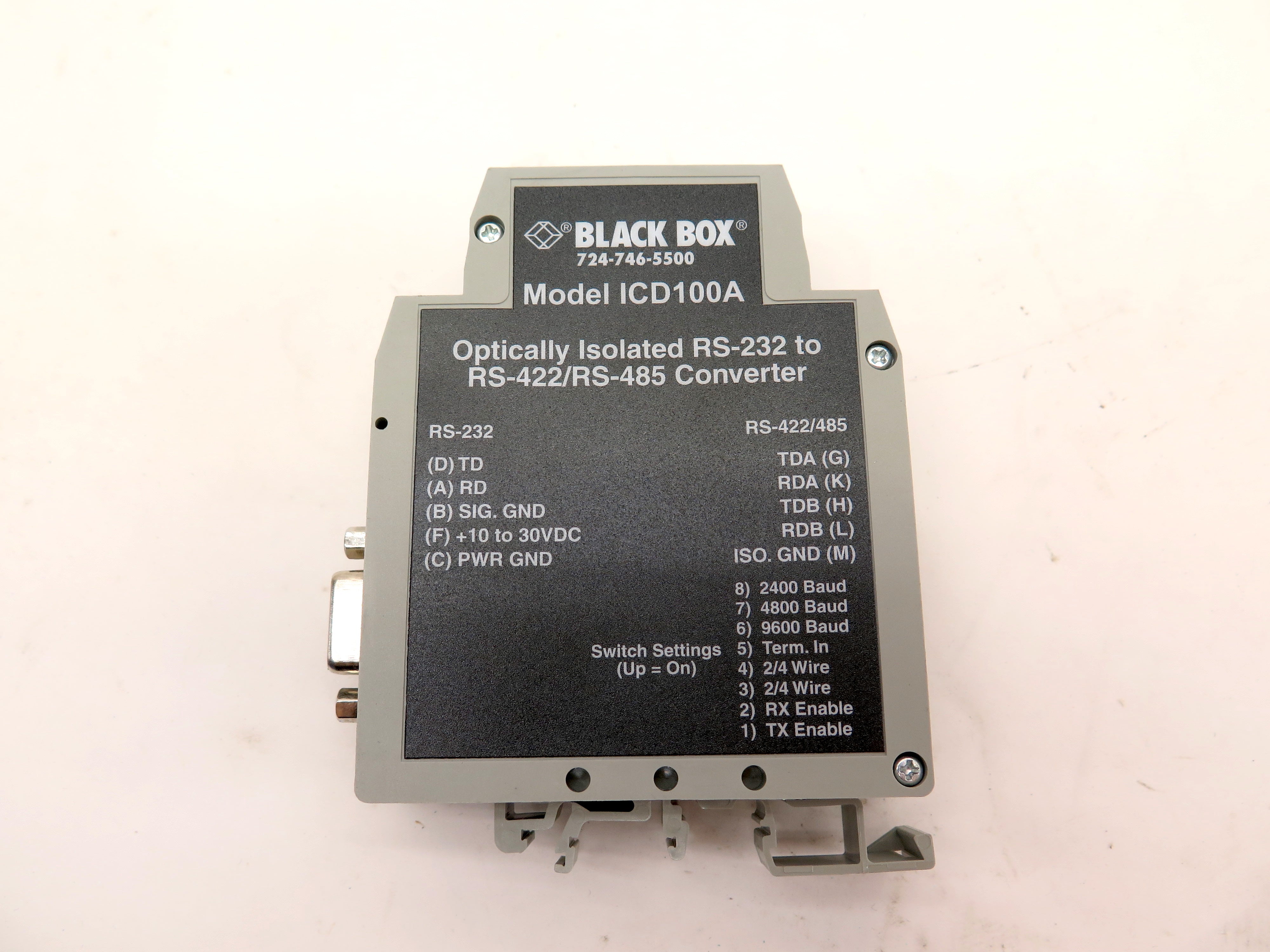 Black Box Model ICD100A Optically Isolated RS-232 To RS-422/RS-485 Converter - Advance Operations