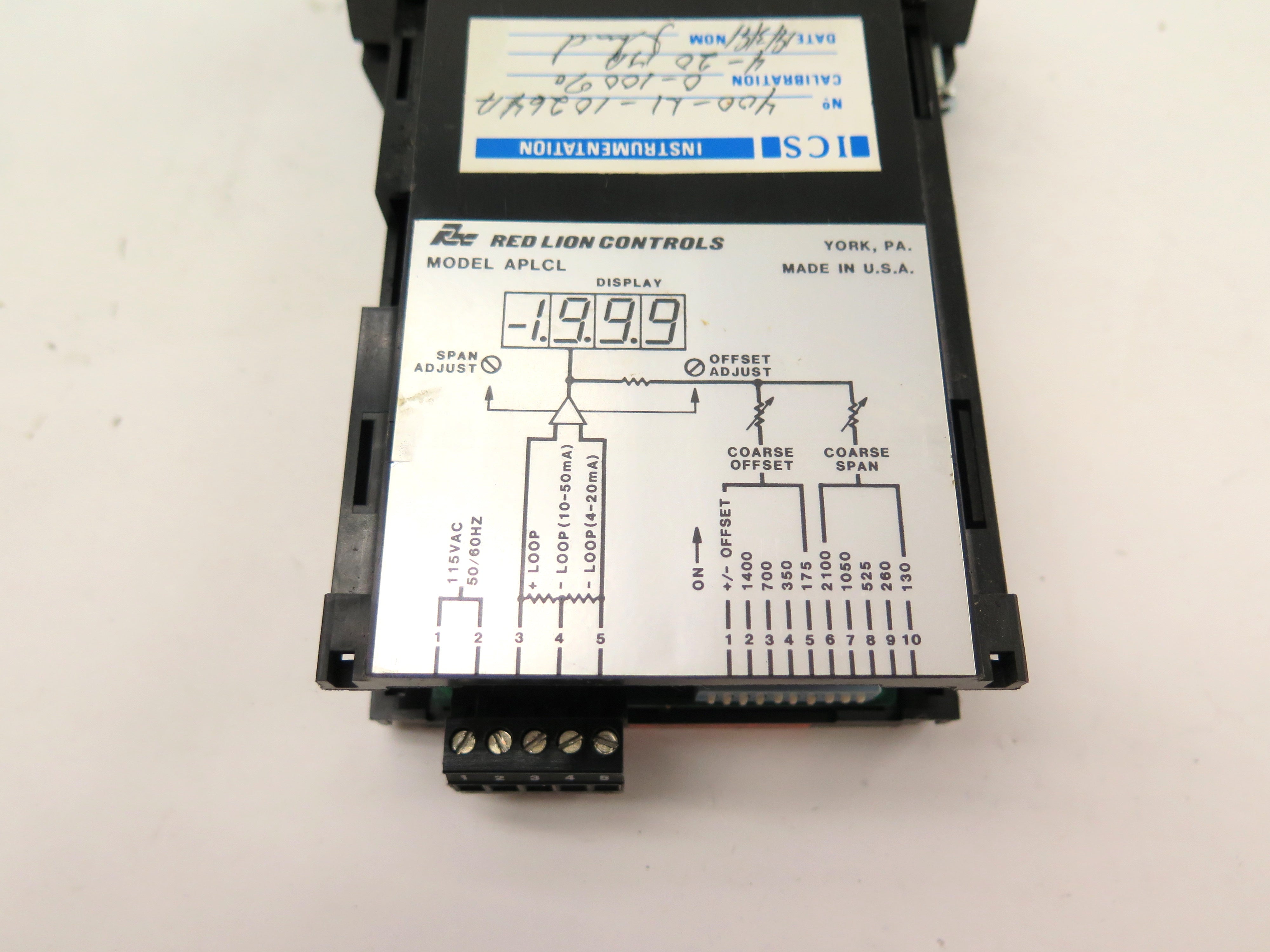 Red Lion Controls APLCL400 Current Loop Indicator - Advance Operations
