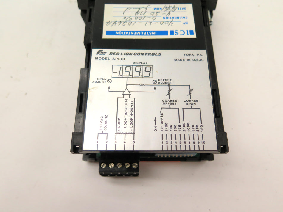 Red Lion Controls APLCL400 Current Loop Indicator - Advance Operations