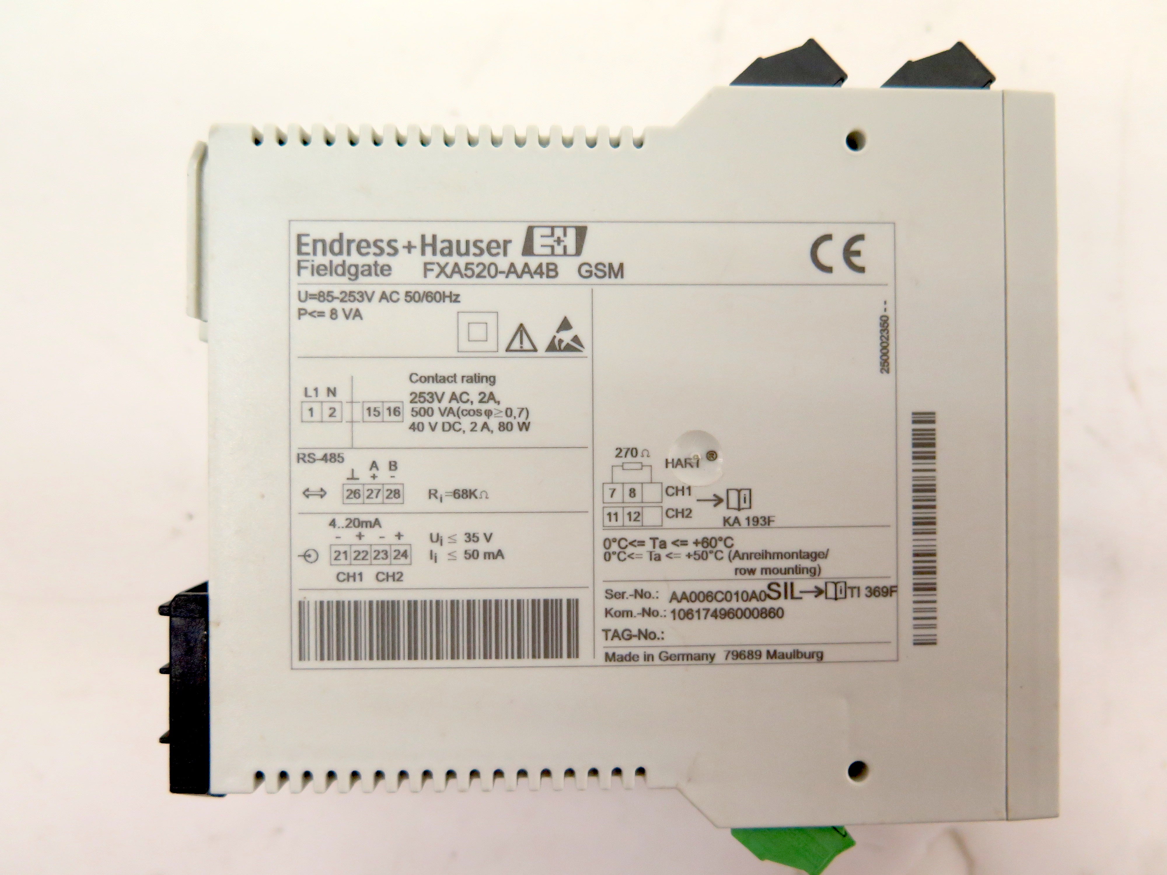 Endress + Hauser FXA520-AA4B GSM Fieldgate - Advance Operations