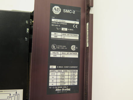 Allen-Bradley 150-A68NC Smart Motor Controller 60HP - Advance Operations