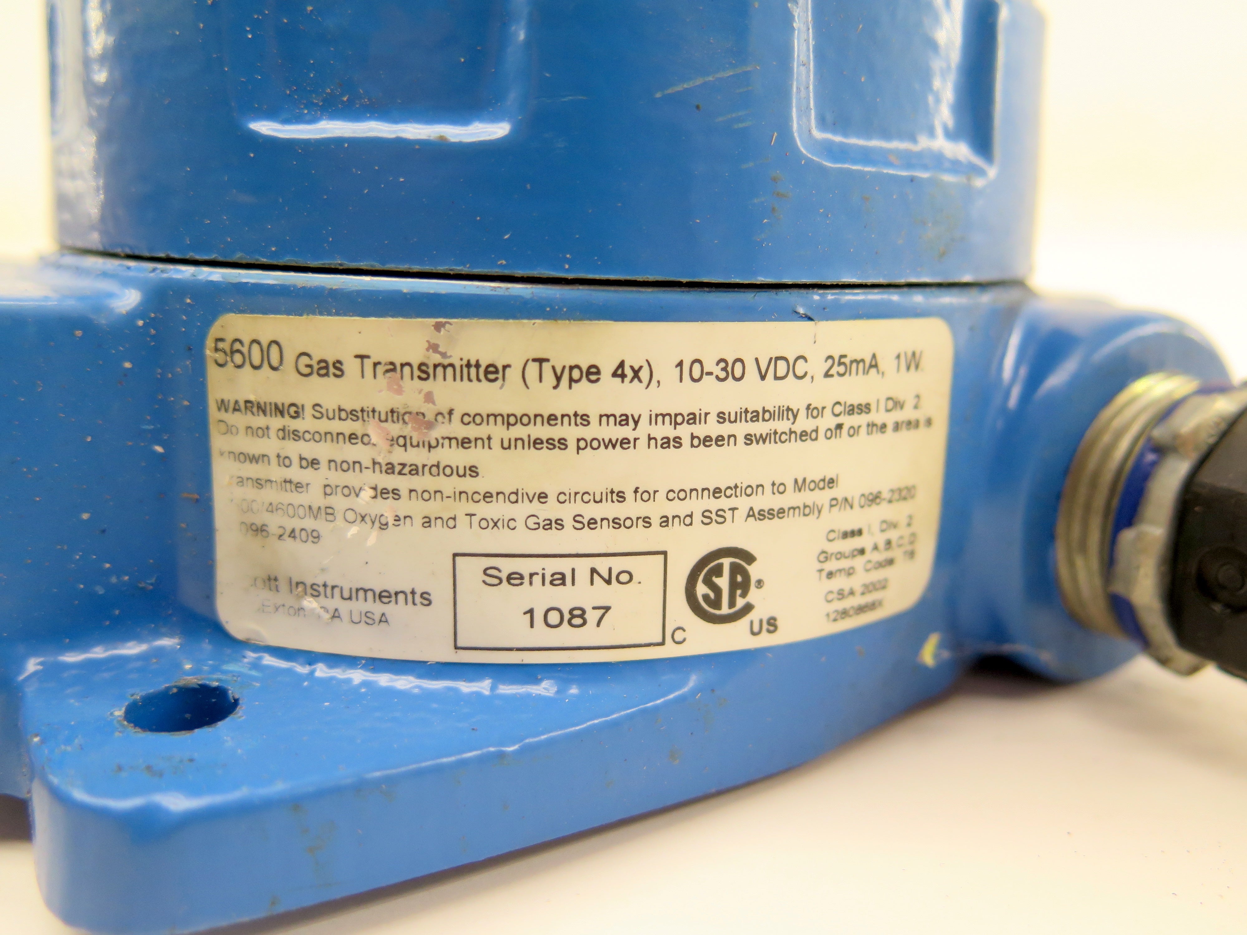 Scotts Instruments Freedom 5600 Gas Transmitter Type 4x 10-30Vdc 25mA 1W - Advance Operations
