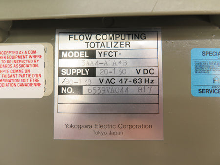 Yokogawa YFCT-3AA4-A1A*B Computing Totalizer - Advance Operations