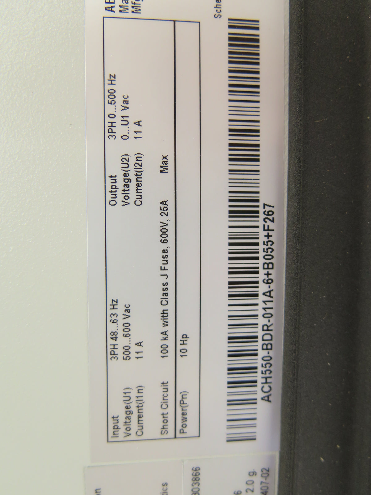 ABB ACH550-BDR-011A-6+B055+F267 Hvac AC Drive 10HP 500-600Vac 11A - Advance Operations