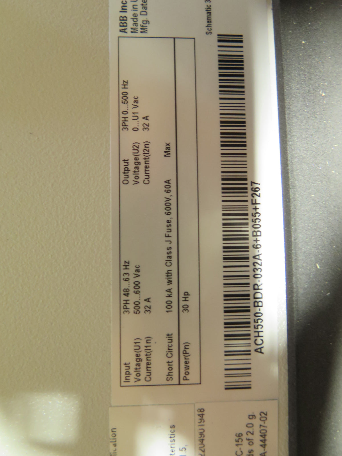 ABB ACH550-BDR-032A-6+B055+F267 HVAC AC Drive 30HP 500-600Vac 32A - Advance Operations