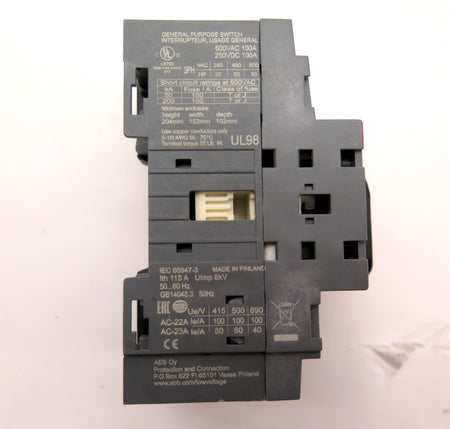 ABB OT100F3 Disconnect Switch 3 Pole - Advance Operations