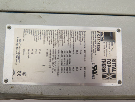 Rittal SK 3305500 Control Panel / Enclosure Cooling Unit Wall Mount - Advance Operations
