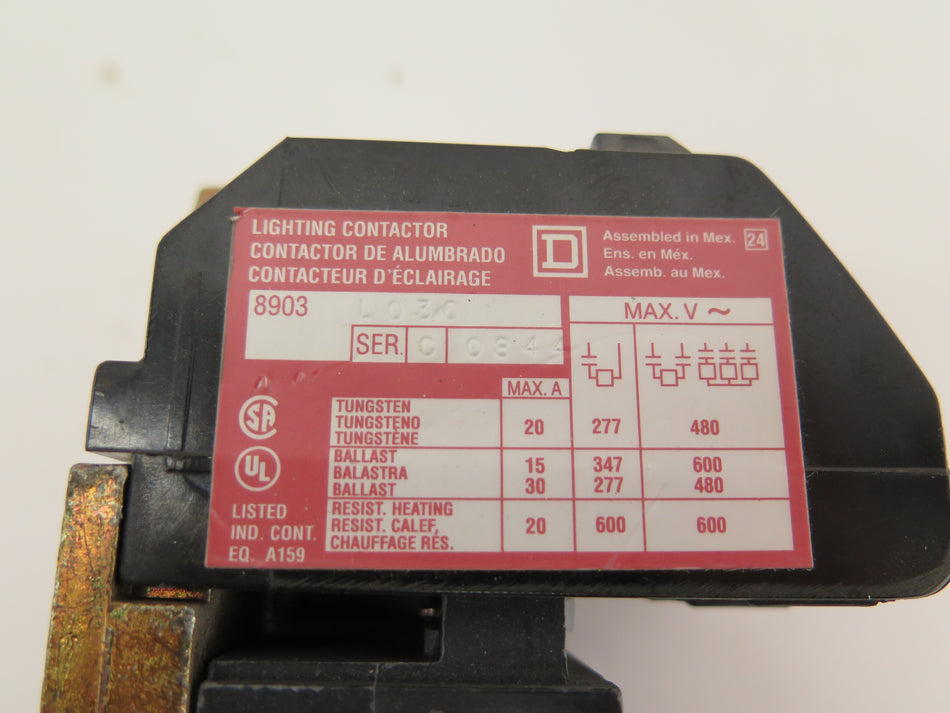 Square D / Schneider L030 Lighting Contactor 120V Coil 600V Max - Advance Operations