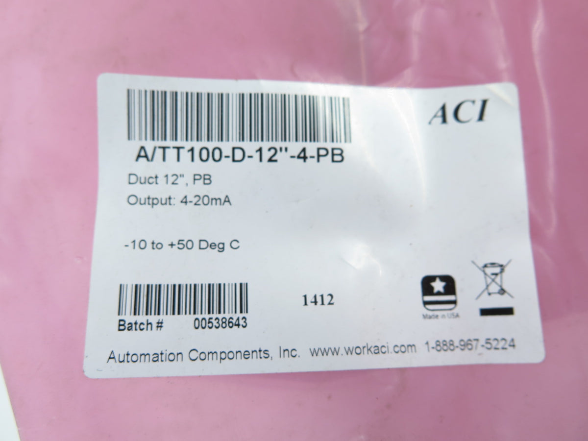 Automation Components Inc A/TT100-D-12"-4-PB Temperature Sensor - Advance Operations