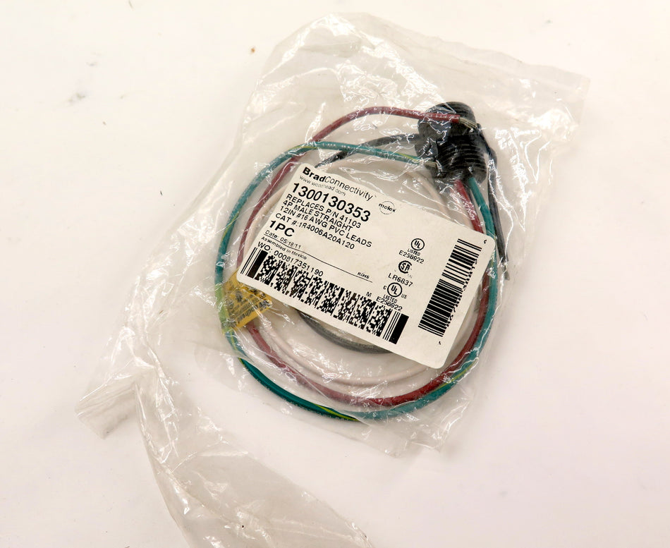 Brad Connectivity 1R4006A20A120 4P Male Straight Cordset - Advance Operations