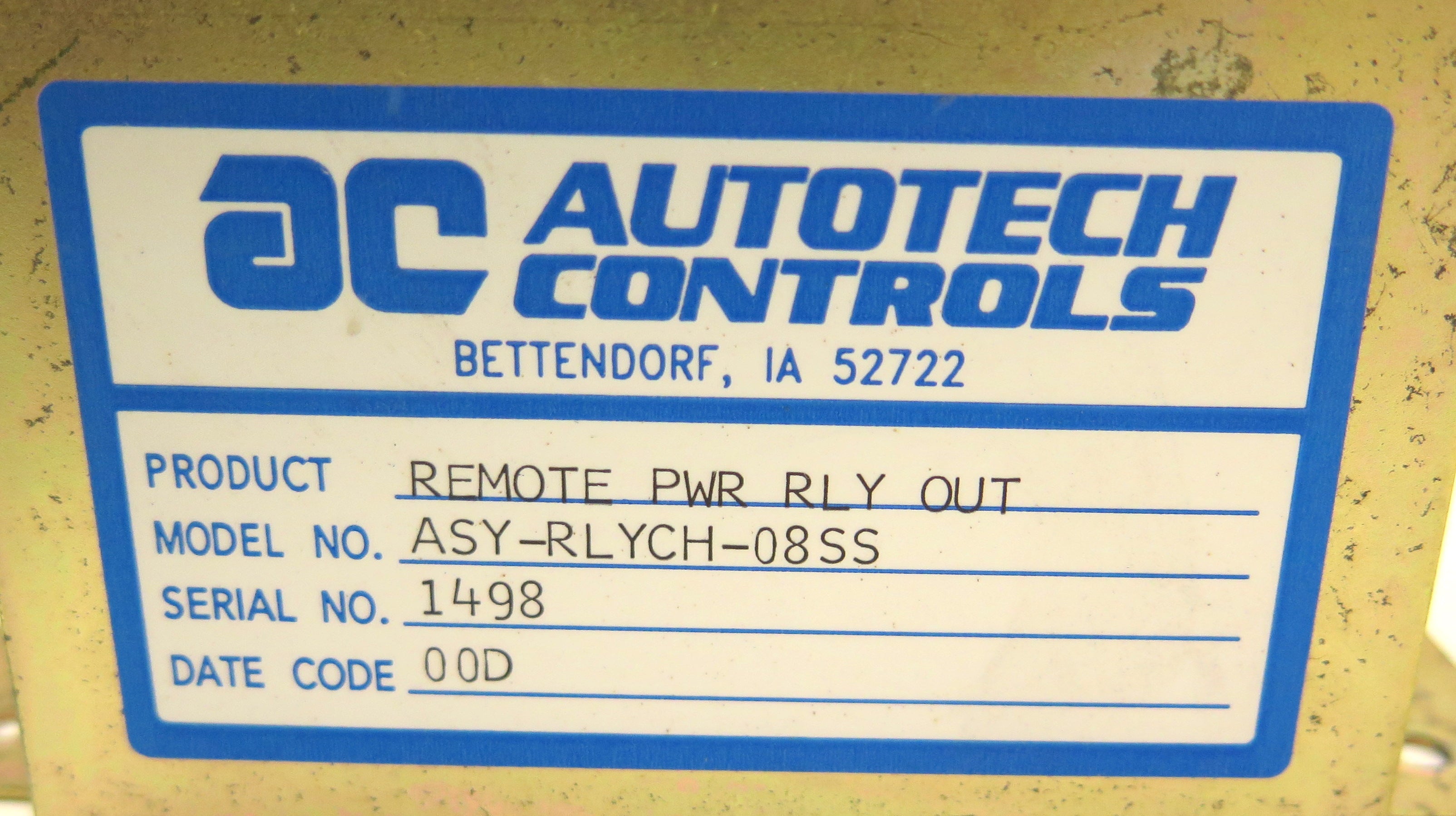 Autotech Controls ASY-RLYCH-08SS Remote Power Relay Output - Advance Operations