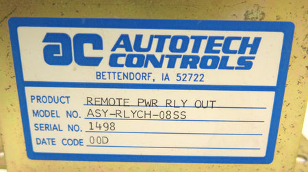 Autotech Controls ASY-RLYCH-08SS Remote Power Relay Output - Advance Operations