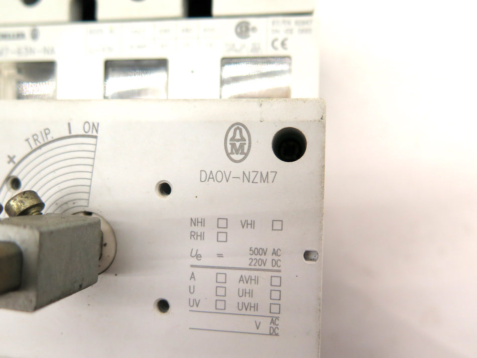 Moeller NZMZ-63N-NA Circuit Breaker & DA0V-NZM7 - Advance Operations