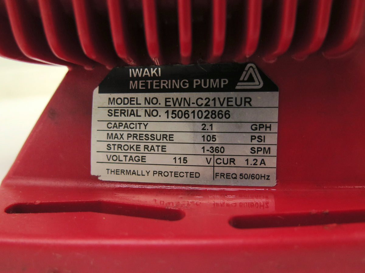 Iwaki EWN-C21VEUR Metering Pump 2.1 GPH 105PSI 115Vac 1.2A - Advance Operations
