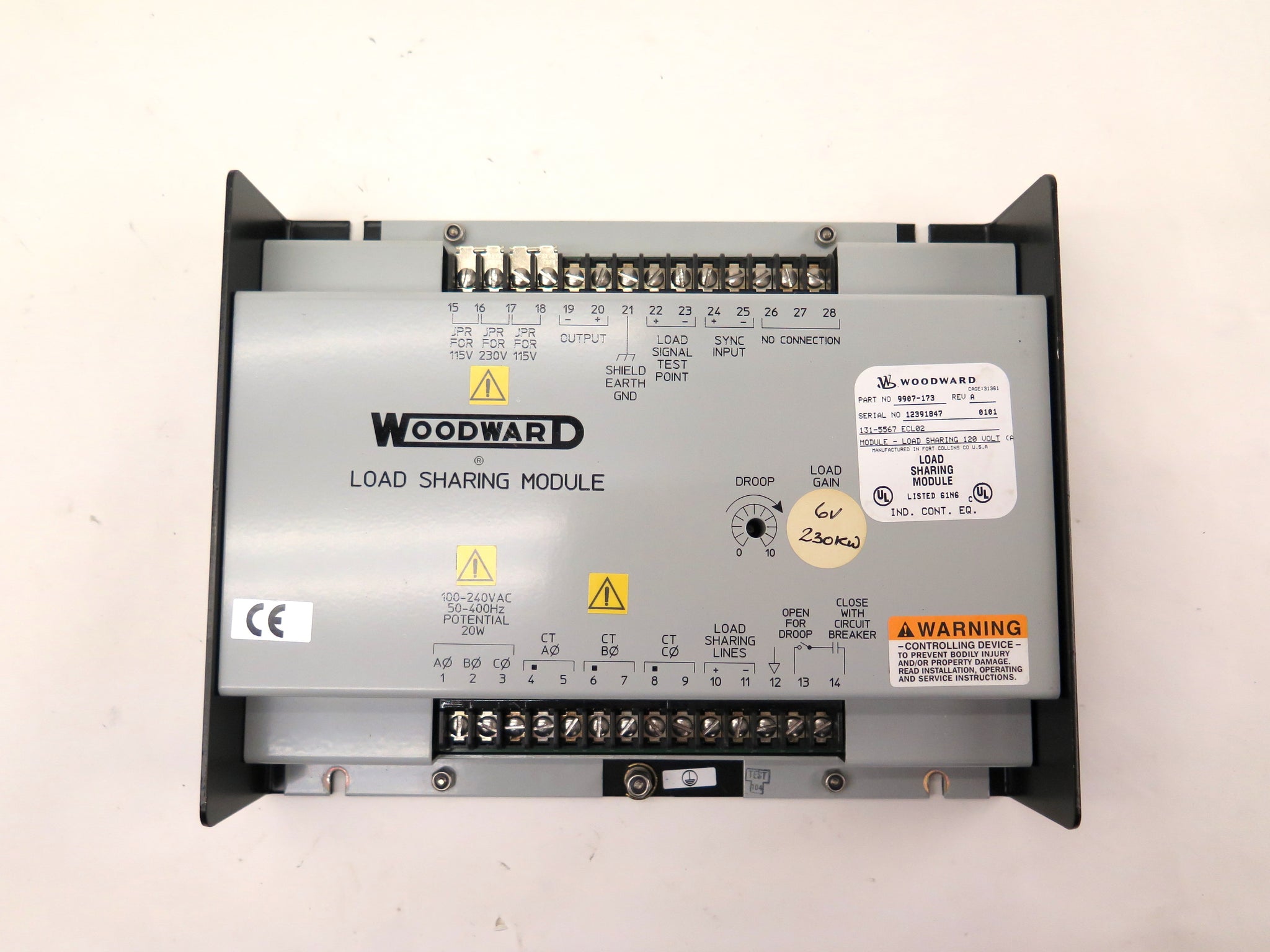 Load Sharing Module Small Woodward 9907-173 Load Sharing Module 120V – Advance Operations