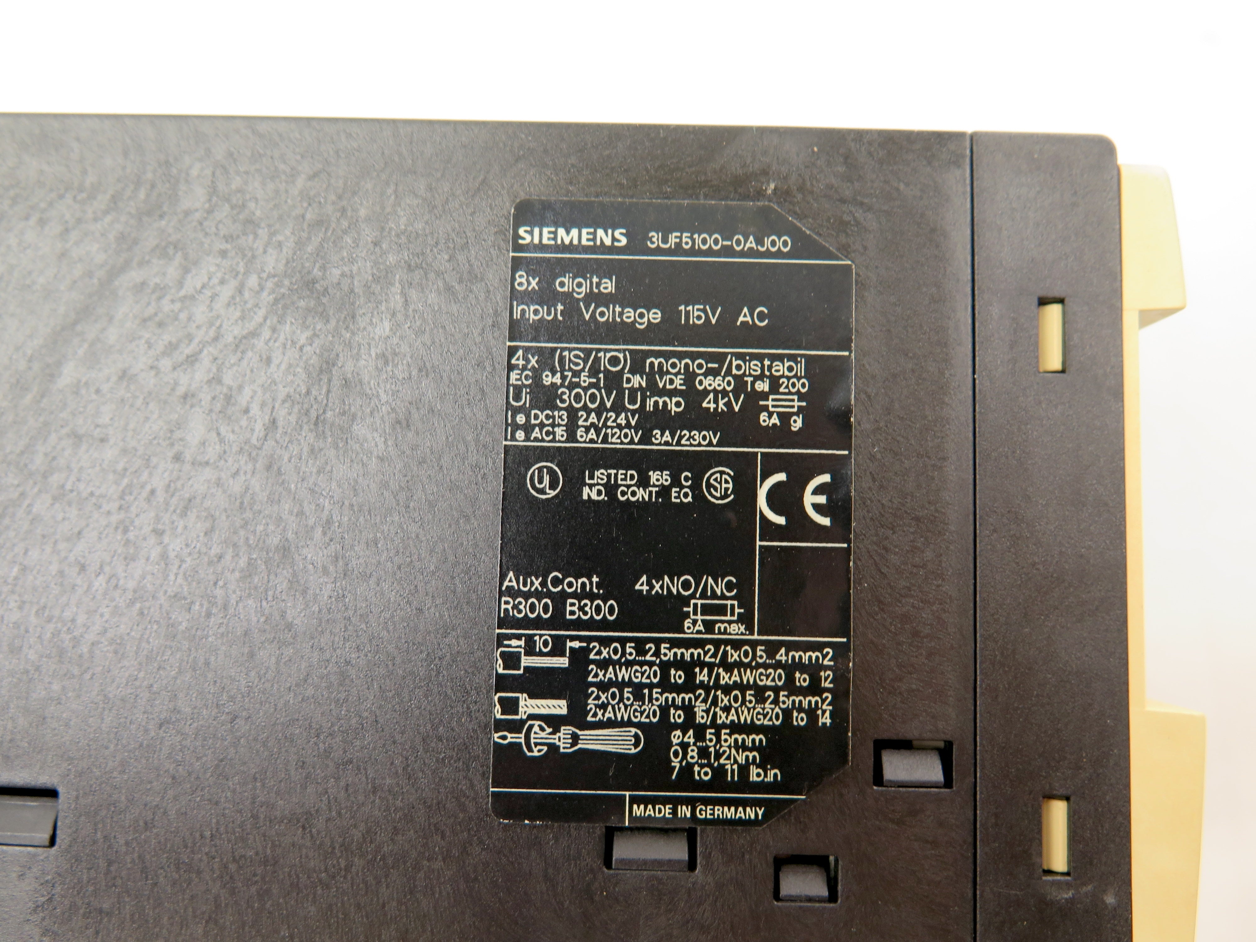Siemens 3UF5100-0AJ00 Extension Module 8 Inputs 4 Outputs 115Vac SIMOCODE-DP - Advance Operations