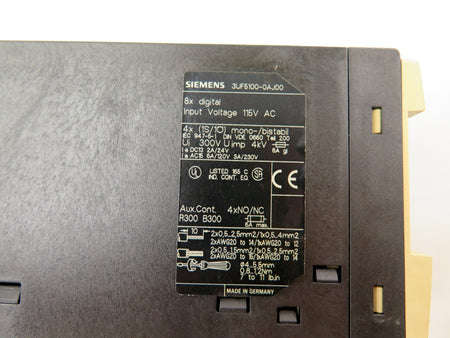Siemens 3UF5100-0AJ00 Extension Module 8 Inputs 4 Outputs 115Vac SIMOCODE-DP - Advance Operations