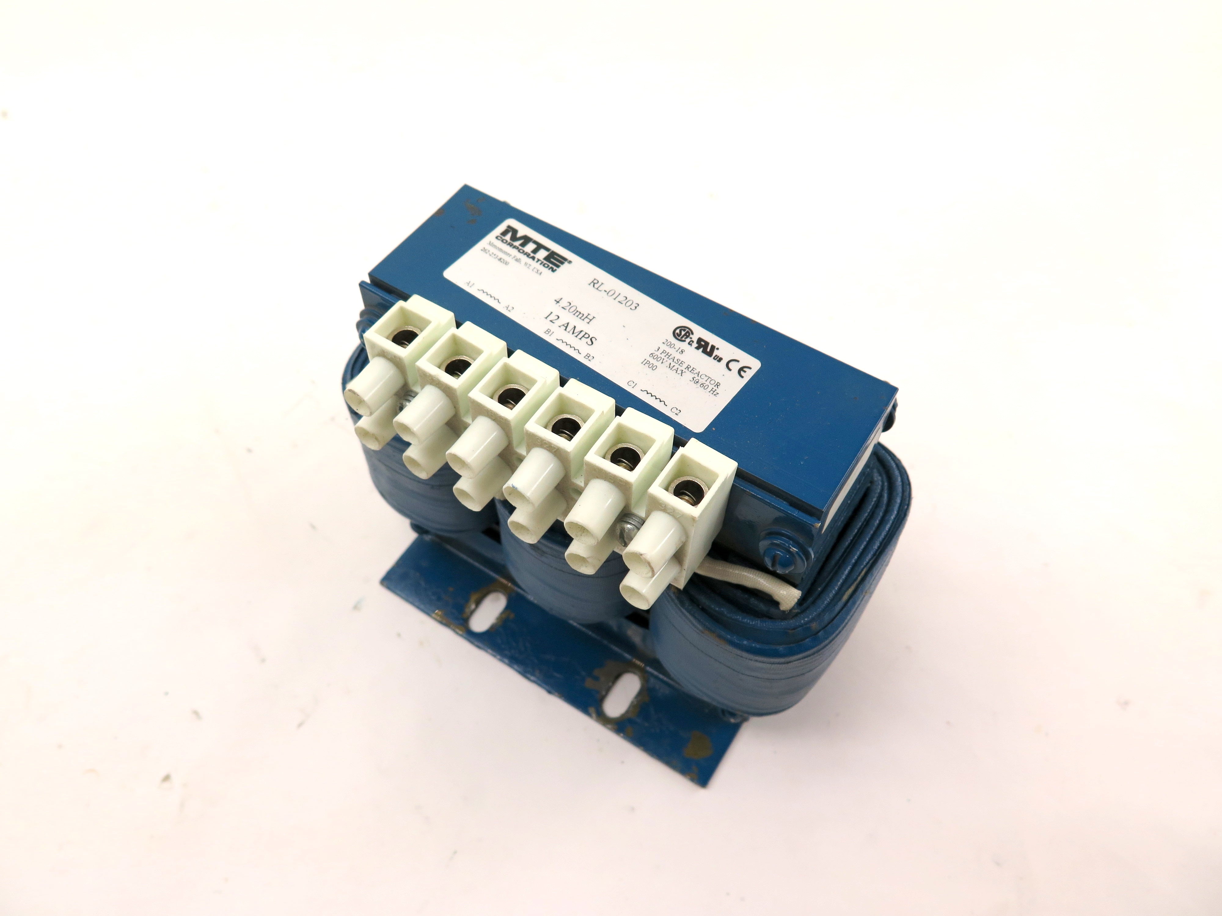MTE RL-01203 3 Phase Reactor 600V Max 50/60Hz 4.20mH 12A - Advance Operations