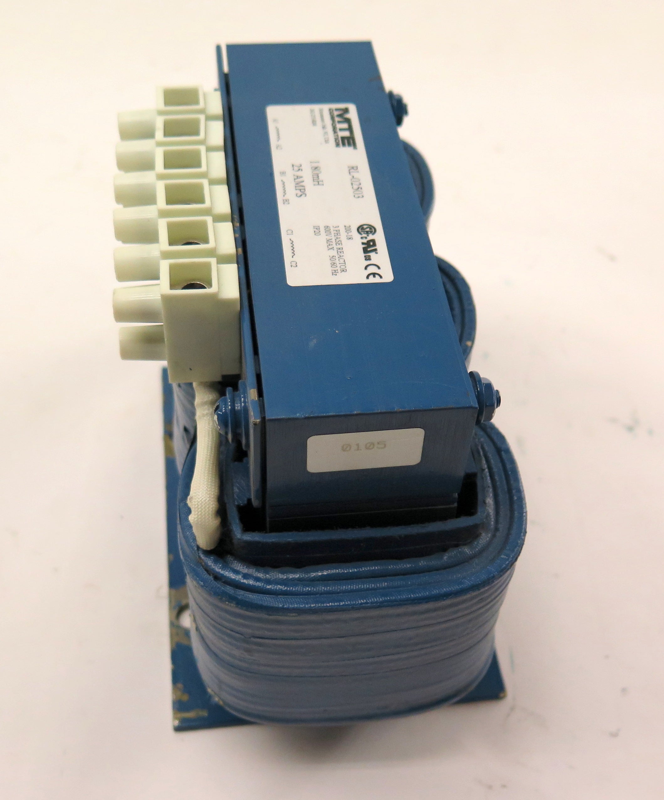 MTE RL-02503 3 Phase Reactor 600V Max 1.80mH 25A - Advance Operations