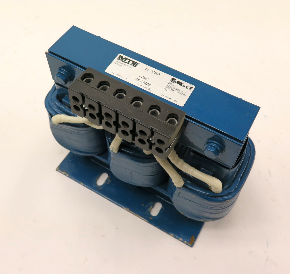 MTE RL-03503 3 Phase Reactor 600V Max 50/60 1.2mH 35A - Advance Operations