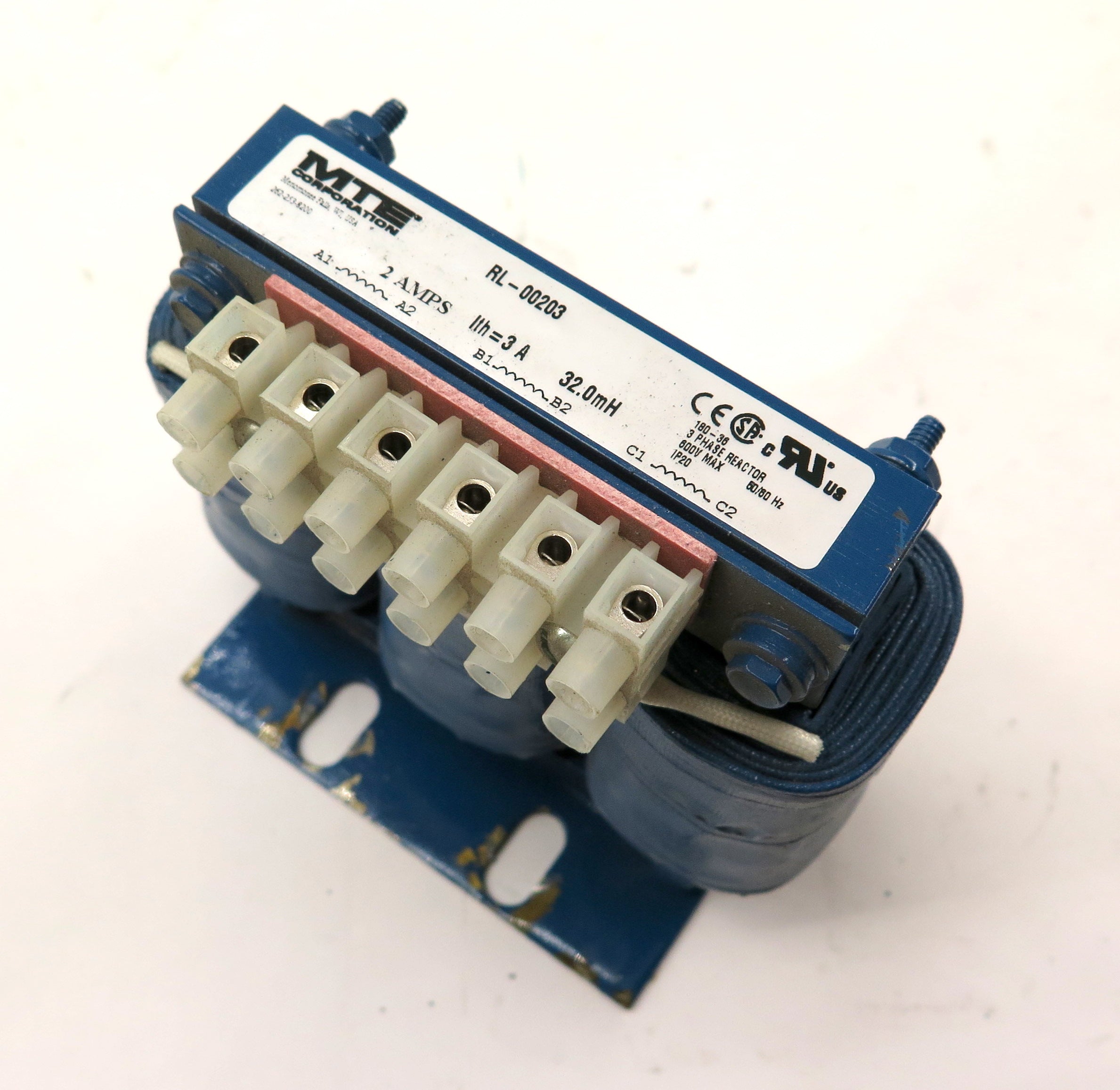 MTE RL-00203 3 Phase Line Reactor 600V Max 50/60Hz 2A 32.0mH - Advance Operations