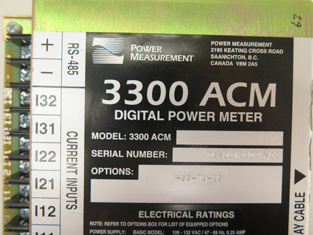 Power Measurement 3300 ACM Digital Power Meter Module - Advance Operations