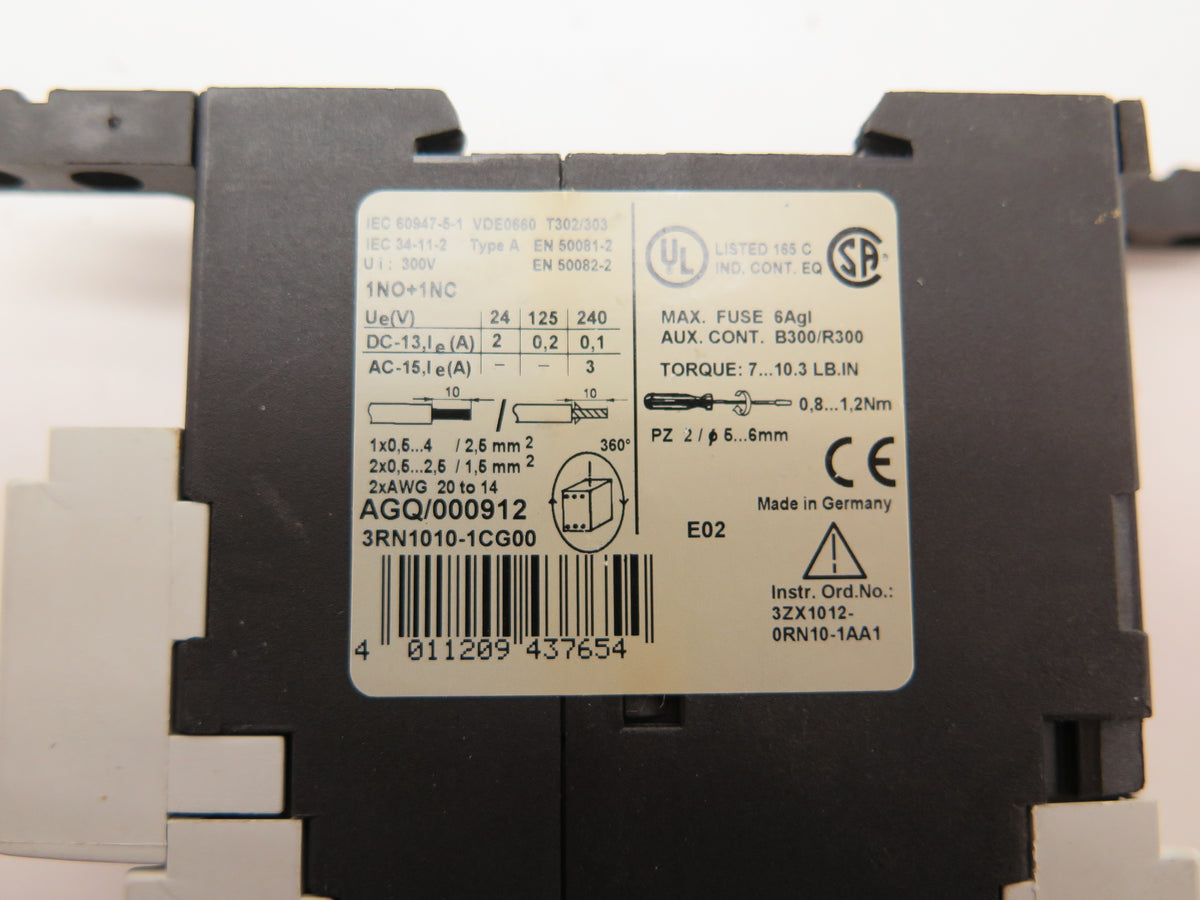 Siemens 3RN1010-1CG00 Relay 110-120Vac - Advance Operations