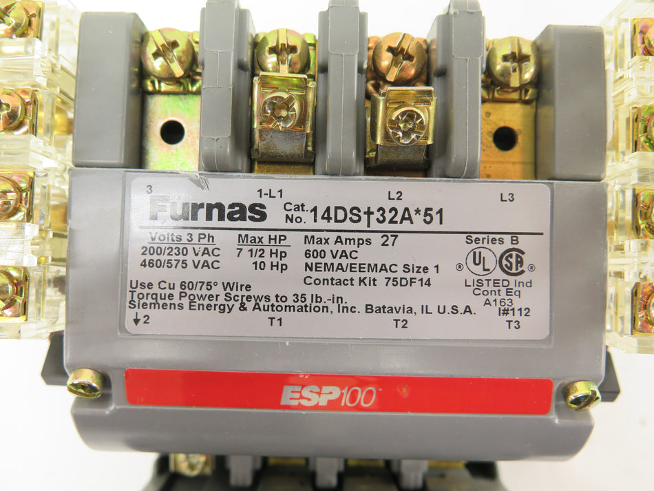 Furnas 14DS+32A*51 Starter Size 1 & 48ASD3M10 Overload Relay 2.5-10A 600VAC - Advance Operations