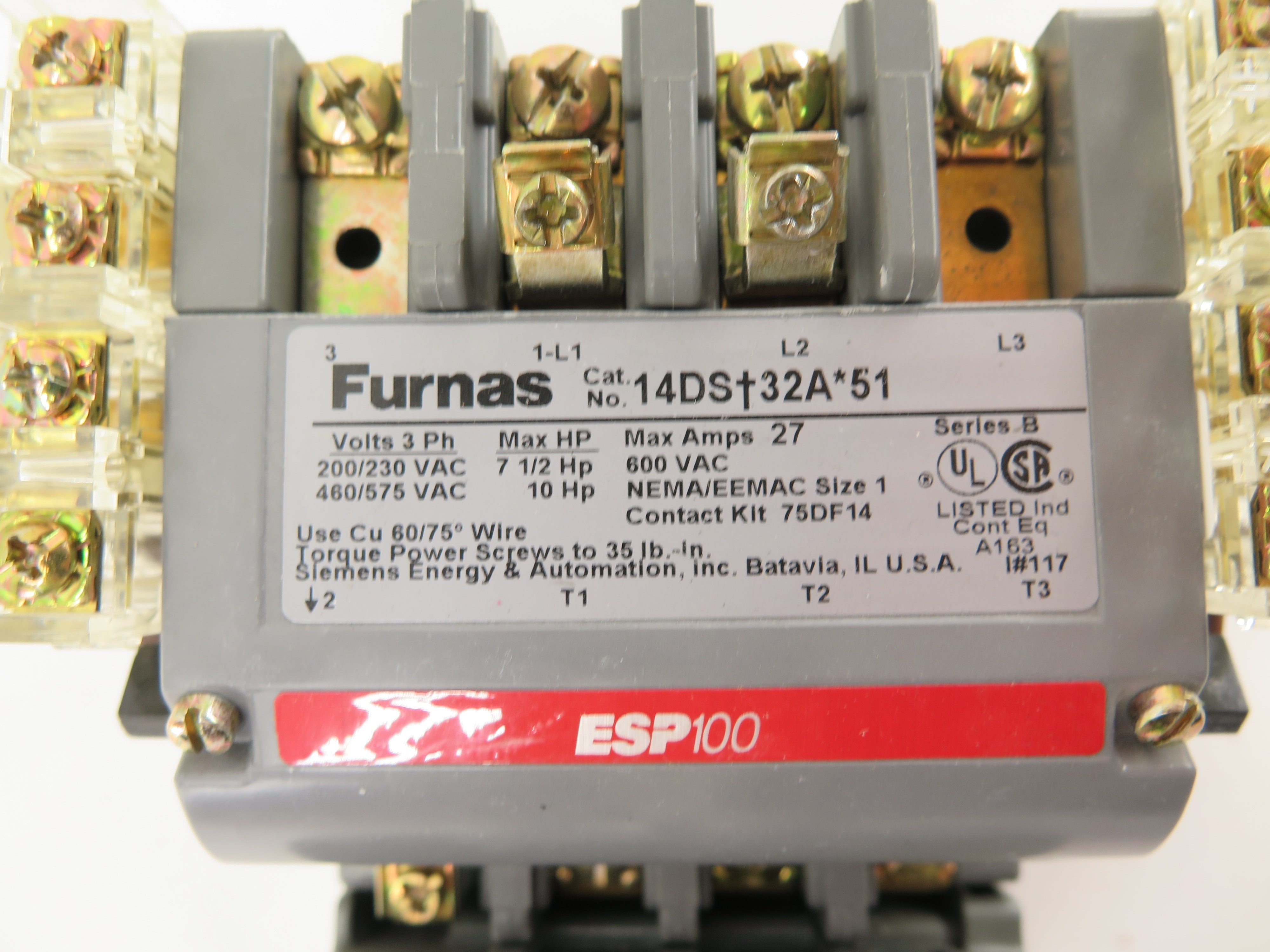 Furnas 14DS+32A*51 Size 1 Starter & 48ASE3M10 Overload Relay 9-18A - Advance Operations