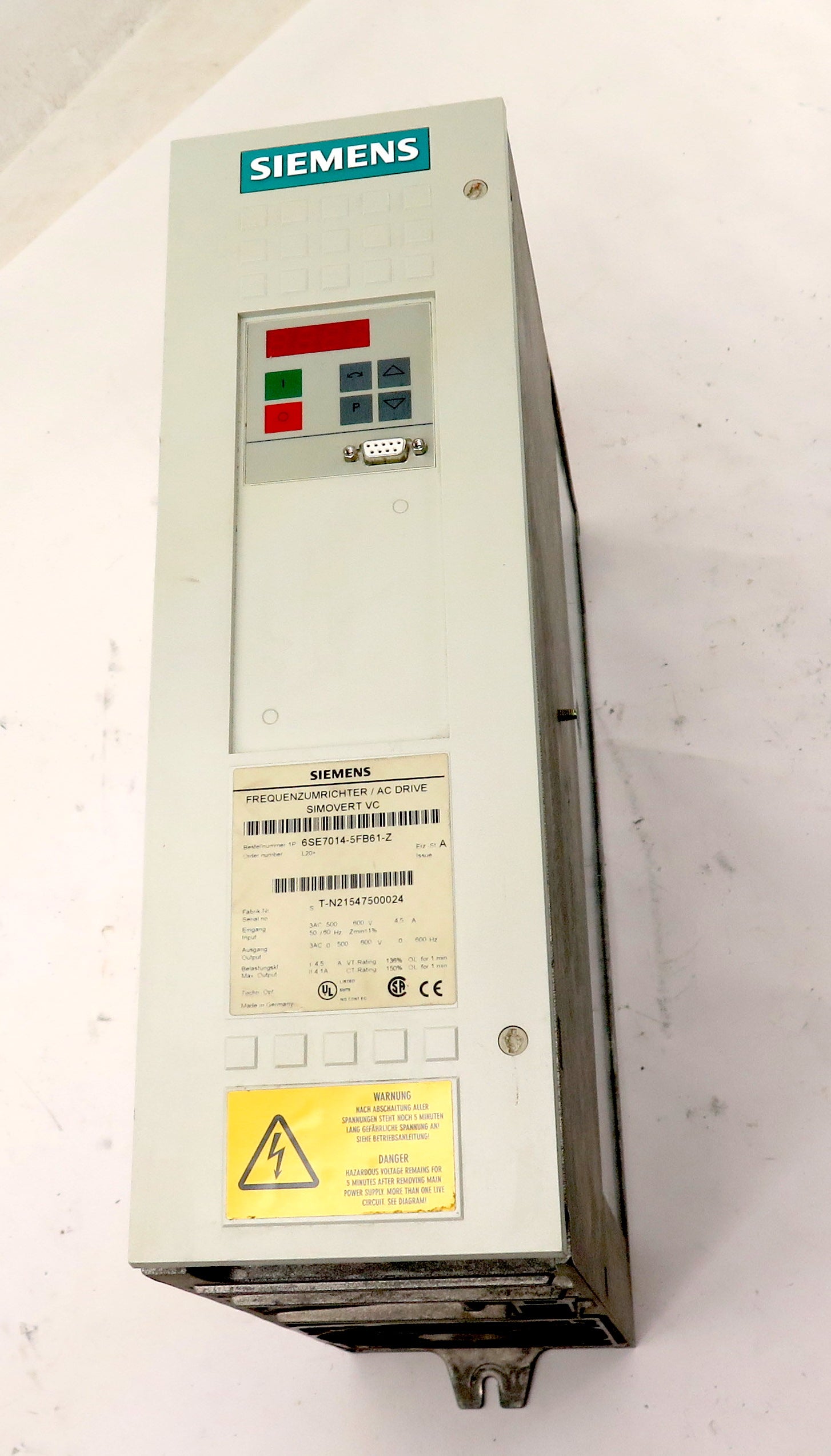 Siemens 6SE7014-5FB61-Z AC Drive Simovert VC - Advance Operations