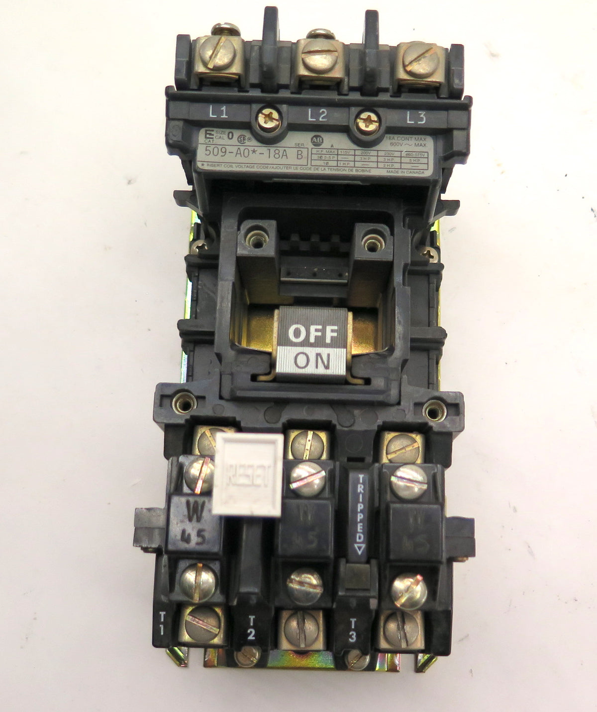 Allen-Bradley 509-A0*-18A SER.B Starter Size 1 - Advance Operations