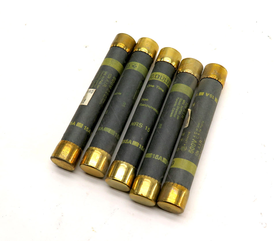 Gould Shawmut NRS 15 / NRS15 15 Amps Fuse LOT OF 5 - Advance Operations