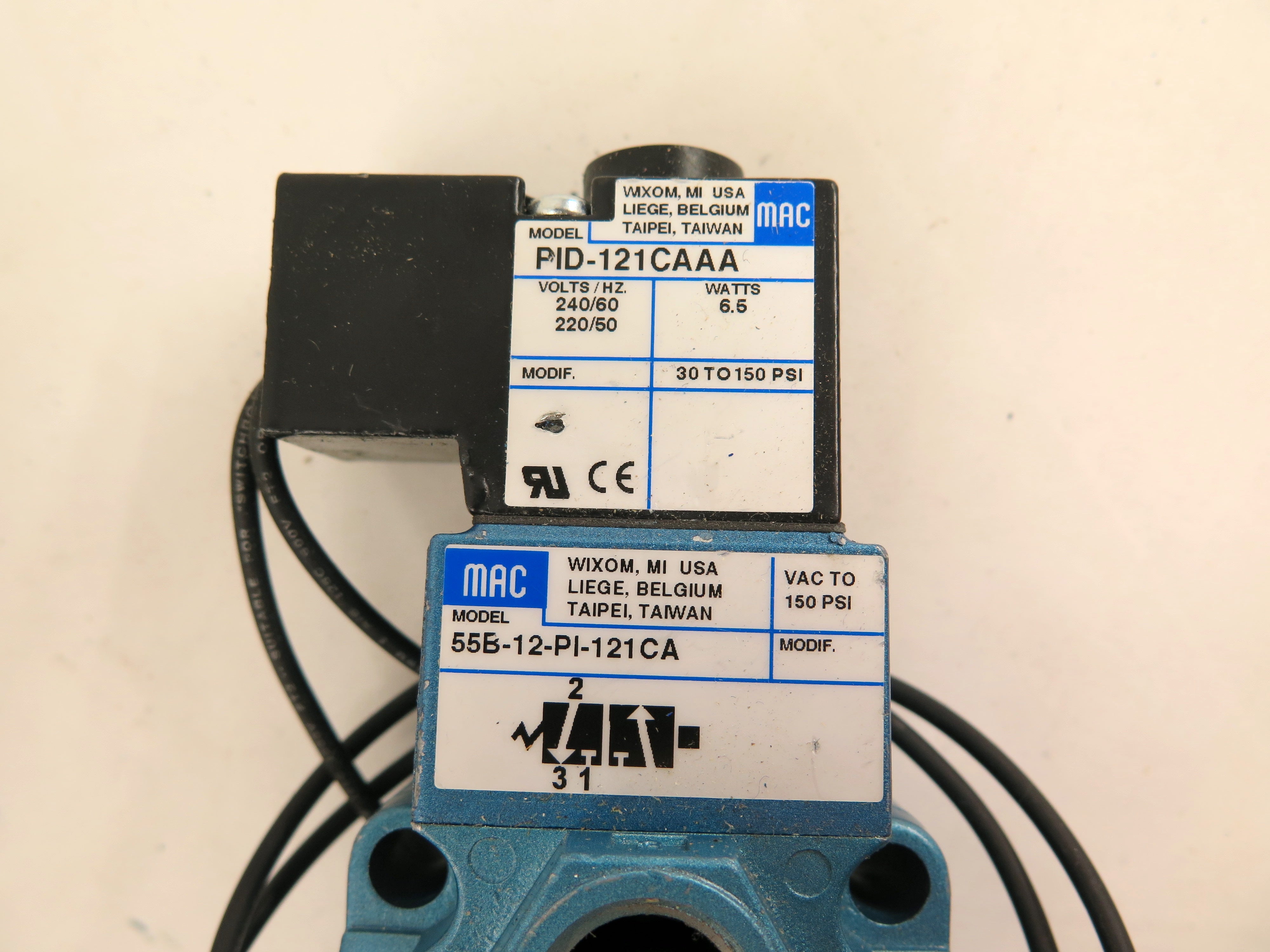 MAC 55B-12-PI-121CA Solenoid Valve & PID-121CAAA Solenoid - Advance Operations