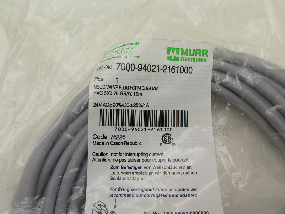Murr Elektronik 7000-94021-2161000 MSUD Valve Plug Form CI 10m - Advance Operations