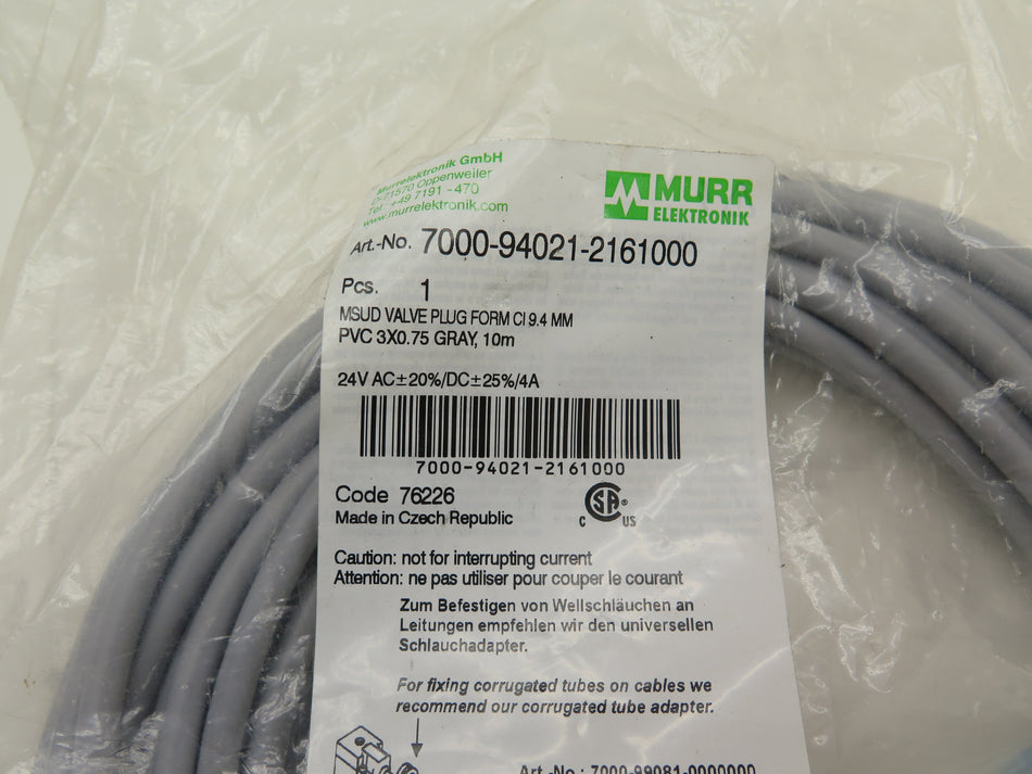 Murr Elektronik 7000-94021-2161000 MSUD Valve Plug Form CI 10m - Advance Operations
