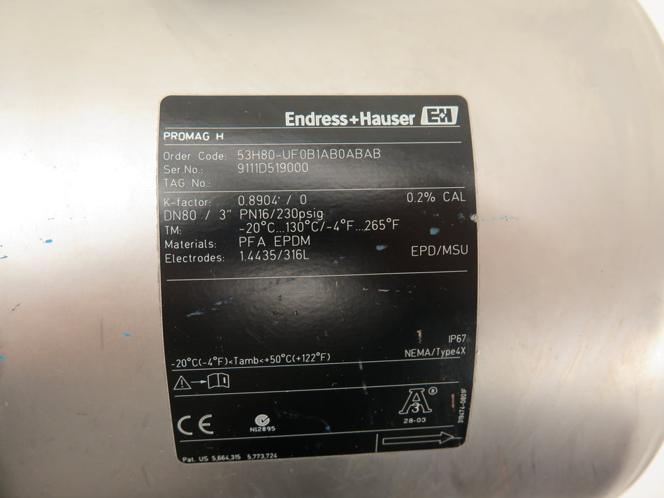 Endress + Hauser 53H80-UF0B1AB0ABAB Flow Meter Promag H - Advance Operations