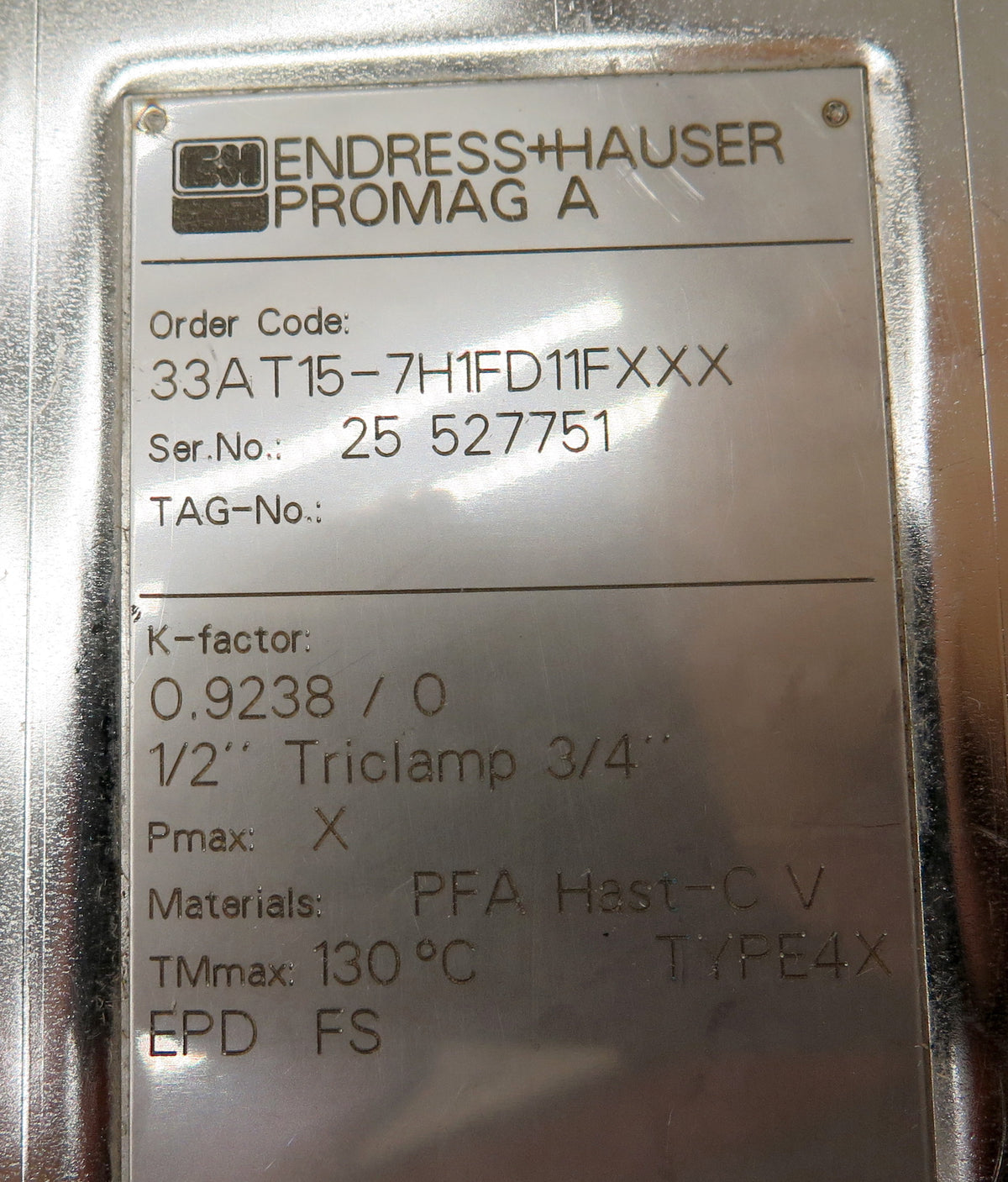 Endress + Hauser 33AT15-7H1FD11FXXX Flow Meter - Advance Operations