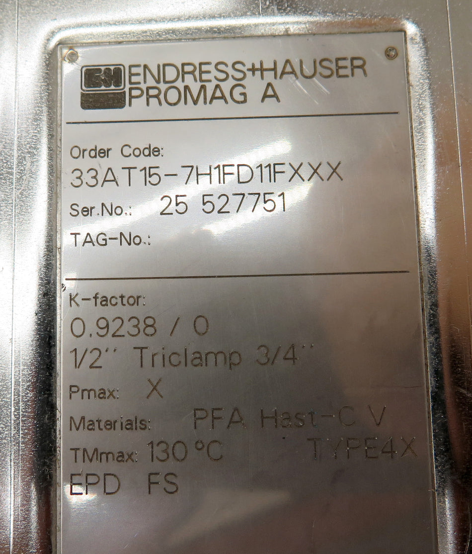 Endress + Hauser 33AT15-7H1FD11FXXX Flow Meter - Advance Operations