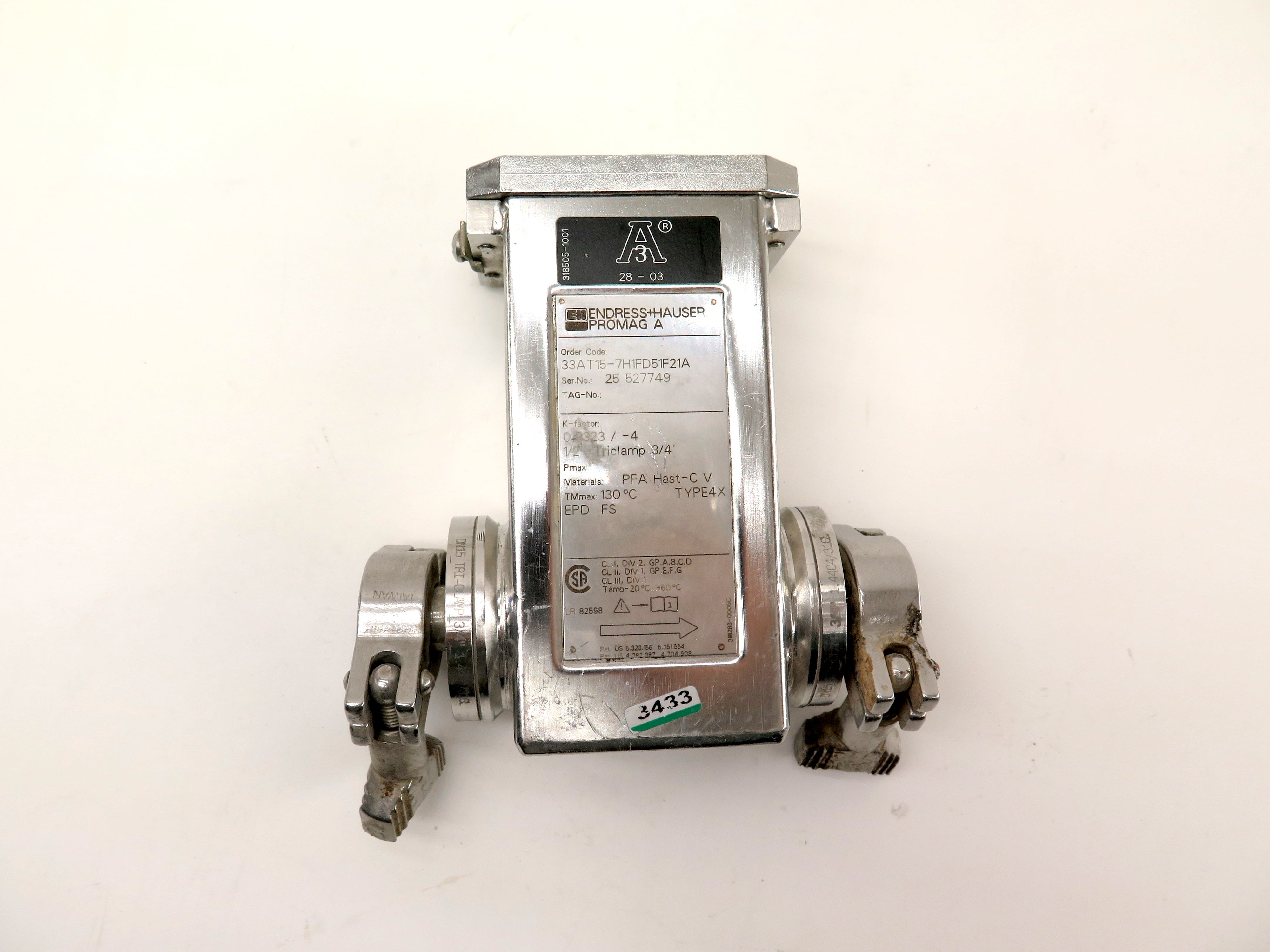 Endress + Hauser 33AT15-7H1FD51F21A Flowmeter 1/2" - Advance Operations
