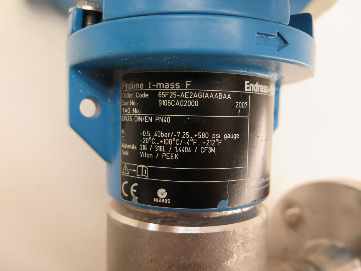 Endress + Hauser ProLine T-Mass 65F25-AE2AG1AAABAA Flow Meter - Advance Operations