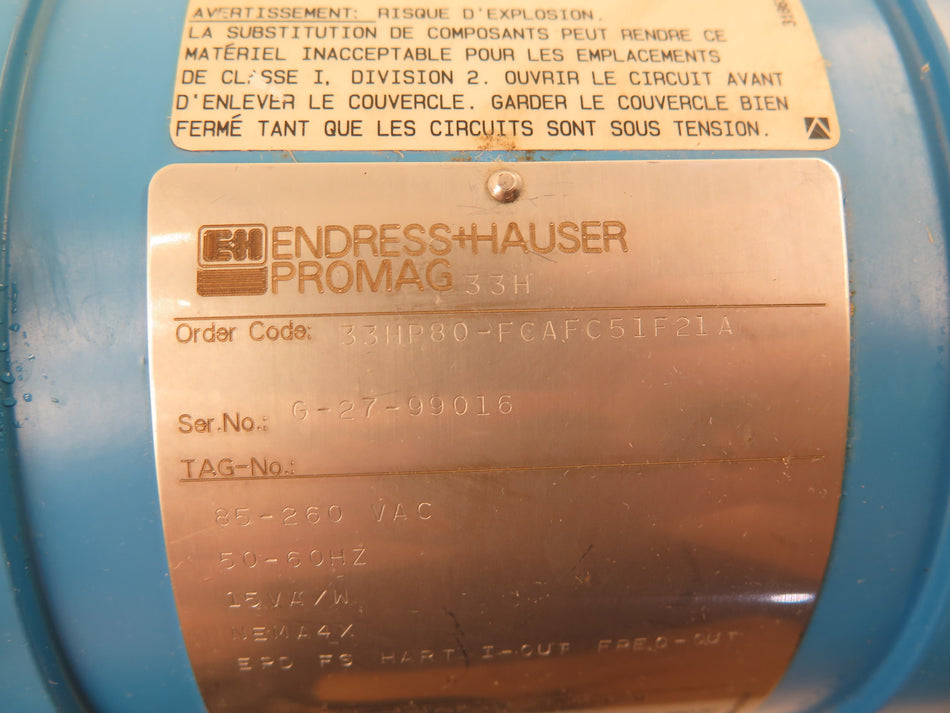 Endress + Hauser 33HP80-FCAFC51F21A Promag 33H 85-260V Flow Meter Transmitter - Advance Operations